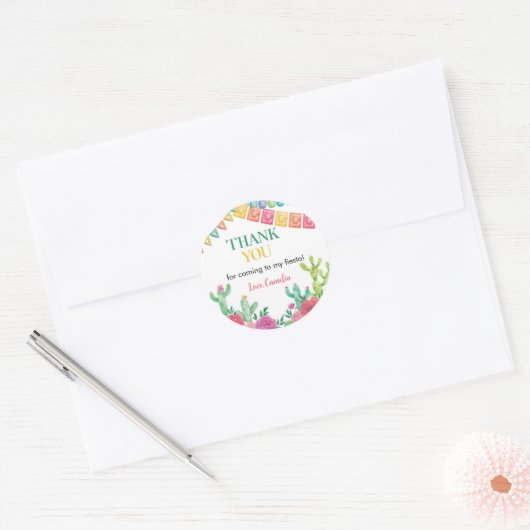 Fiesta Cactus Meisje Verjaardagsfeest Labels (Envelop)