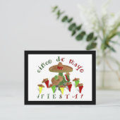Fiesta Cactus met gitaar & danspeppers Briefkaart (Staand voorkant)
