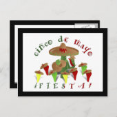 Fiesta Cactus met gitaar & danspeppers Briefkaart (Voorkant / Achterkant)