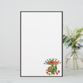 Fiesta Cactus met gitaar & danspeppers Briefpapier (Staand voorkant)
