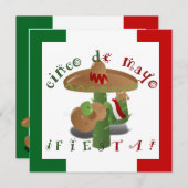 Fiesta Cactus met gitaar & danspeppers Kaart (Voorkant / Achterkant)