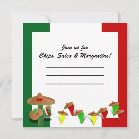 Fiesta Cactus met gitaar & danspeppers Kaart (Achterkant)