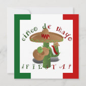 Fiesta Cactus met gitaar & danspeppers Kaart (Voorkant)