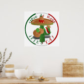 Fiesta Cactus met gitaar & danspeppers Poster (Keuken)