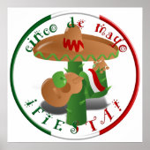 Fiesta Cactus met gitaar & danspeppers Poster (Voorkant)