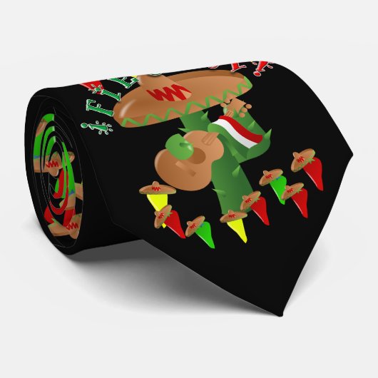 Fiesta Cactus met gitaar & danspeppers Stropdas (Opgerold)