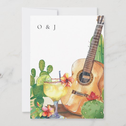 Fiesta Cactus Mexicaanse Koppels Douche Kaart (Achterkant)