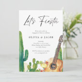 Fiesta Cactus Mexicaanse Verlovingsfeest Kaart (Staand voorkant)