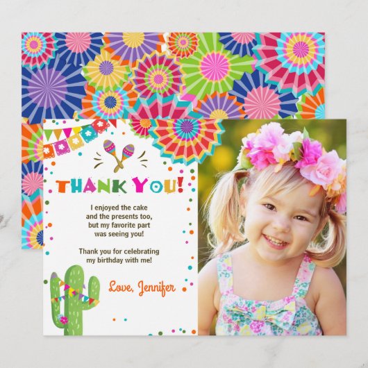 Fiesta Cactus Mexican Nacho Gemiddelde bedankkaart Kaart (Voorkant / Achterkant)