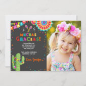 Fiesta Cactus Mexican Nacho Gemiddelde Muchas Grac Kaart (Voorkant)