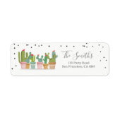 Fiesta Cactus Mexican Pastel Waterverf Etiket (Voorkant)