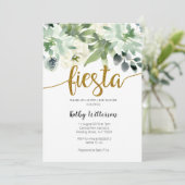 Fiesta Cactus Modern Baby shower Greenery Kaart (Staand voorkant)