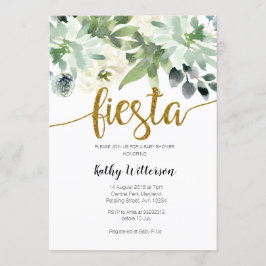 Fiesta Cactus Modern Baby shower Greenery Kaart
