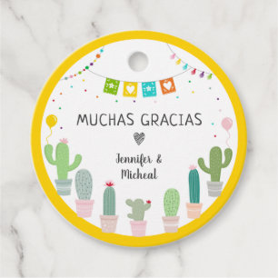 Fiesta Cactus Muchas Gracias Baby shower Dank u Bedankjes Labels