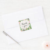 Fiesta Cactus Pink Floral Dank u Sticker gunsten (Envelop)
