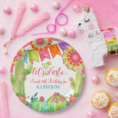 Fiesta Cactus Pink Sweet 16th Birthday Party Papieren Bordje (Feest)