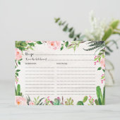 Fiesta Cactus Receptkaart Bruiloft Succulent (Staand voorkant)