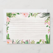 Fiesta Cactus Receptkaart Bruiloft Succulent (Achterkant)