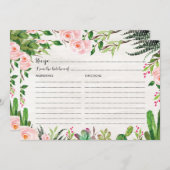 Fiesta Cactus Recipe Kaart Vrijgezellenfeest Succu (Voorkant / Achterkant)