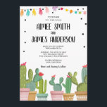 Fiesta Cactus Succulent Mexicaanse bruiloft uitnod Kaart<br><div class="desc">Zet de toon voor uw feest met deze prachtige,  elegant uitziende uitnodigingen met een cactus fiesta thema. Zachte kleuren en handgetekende illustraties kenmerken deze uitnodigingssuite. Het Fiesta thema is perfect voor een zomerfeest.</div>