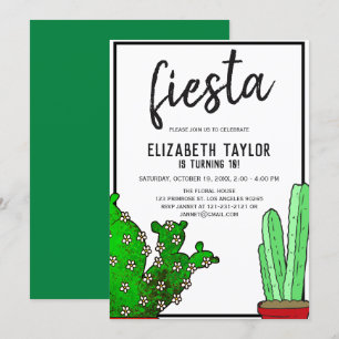 Fiesta Cactus Succulent Mexican Desert Birthday Kaart