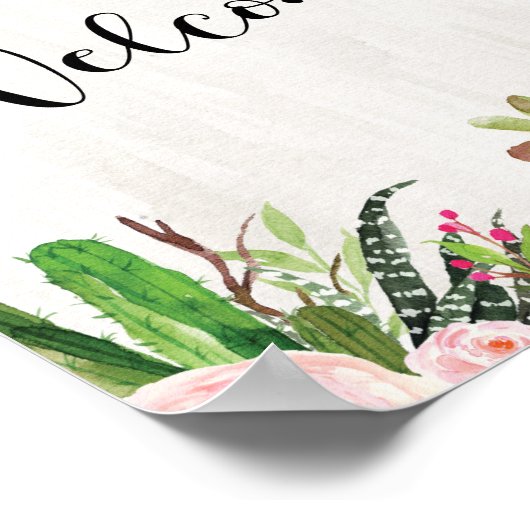 Fiesta Cactus Succulent Welcome Sign Poster (Hoek)