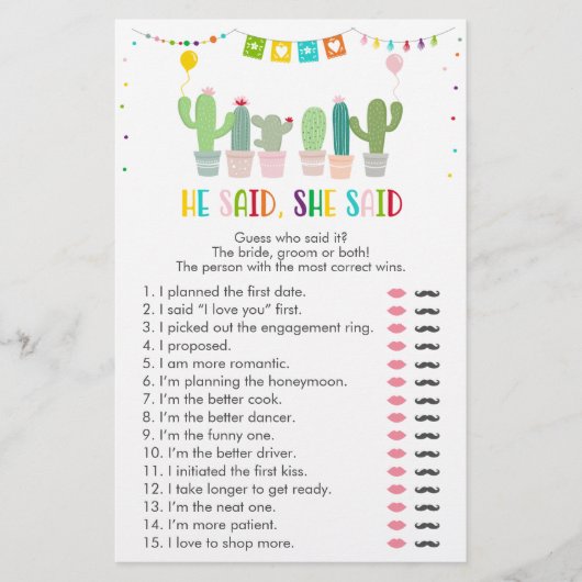 Fiesta Cactus Succulent zei dat ze Game zei (Voorkant)