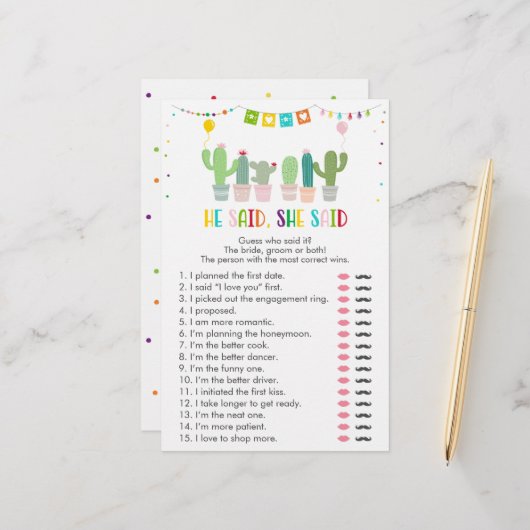 Fiesta Cactus Succulent zei dat ze Game zei (Voorkant / Achterkant in situ)