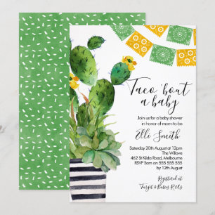 Fiesta Cactus Taco Baby shower Uitnodiging
