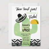 Fiesta Cactus Taco over Fun Birthday Party Kaart (Voorkant)