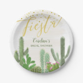 Fiesta Cactus Taco Over Love Bruiloftsfeestje Papieren Bordje (Voorkant)