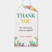 Fiesta Cactus Verjaardagsfeest Dank u Label Cadeaulabel (Voorkant)