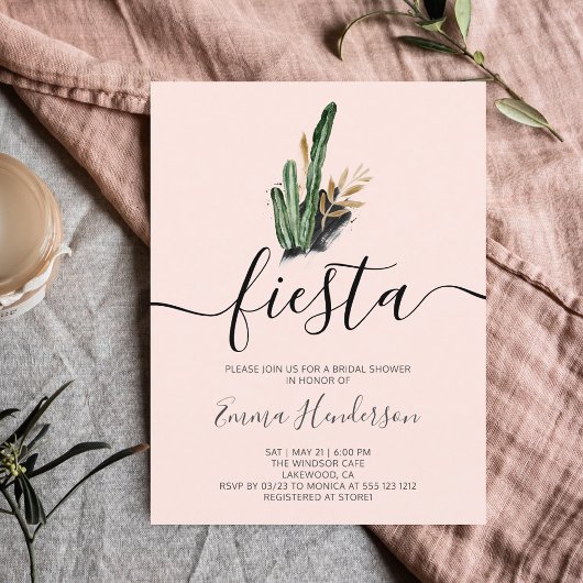 Fiesta Cactus Vrijgezellenfeest Uitnodiging Briefkaart