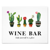 Fiesta Cactus Vrijgezellenfeest Wine Bar Foto Afdruk (Voorkant)