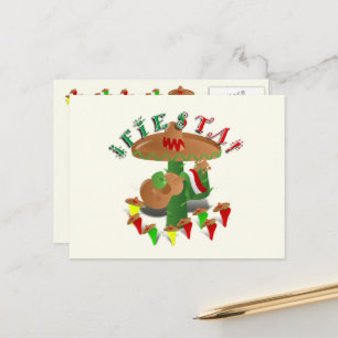 Fiesta Cactus w/Sombrero & Guitar Briefkaart