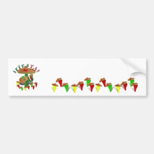 Fiesta Cactus w/Sombrero & Guitar Bumpersticker