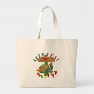 Fiesta Cactus w/Sombrero & Guitar Grote Tote Bag