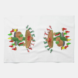 Fiesta Cactus w/Sombrero & Guitar Theedoek