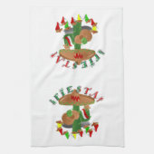 Fiesta Cactus w/Sombrero & Guitar Theedoek (Verticaal)