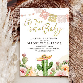 Fiesta Cactus Waterverf Baby Couples Shower Invit Kaart