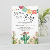 Fiesta Cactus Waterverf Baby Couples Shower Kaart (Staand voorkant)