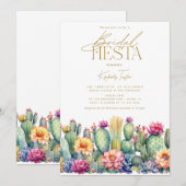 Fiesta Cactus Waterverf Bloemen Vrijgezellenfeest Kaart (Voorkant / Achterkant)