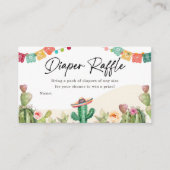 Fiesta Cactus Waterverf Luier Raffle ticket Informatiekaartje (Voorkant)