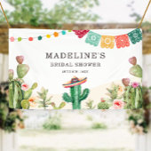 Fiesta Cactus Waterverf Succulent Vrijgezellenfees Spandoek