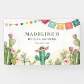 Fiesta Cactus Waterverf Succulent Vrijgezellenfees Spandoek (Horizontaal)