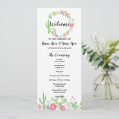 Fiesta Cactus Wedding Programme Flowers Cacti Mexi Programmakaart (Staand voorkant)