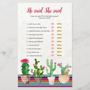 Fiesta cactus zei dat ze een spelkaart zei