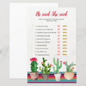 Fiesta cactus zei dat ze een spelkaart zei (Voorkant / Achterkant)