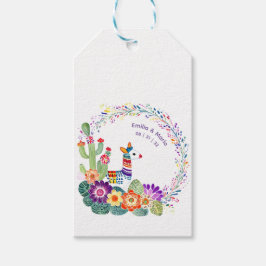 FIESTA Cactussen Folkart Bloemen Aangepast Cadeaulabel