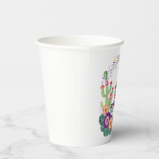 FIESTA Cactussen Folkart Bloemen Aangepast Papieren Bekers (Rechts)